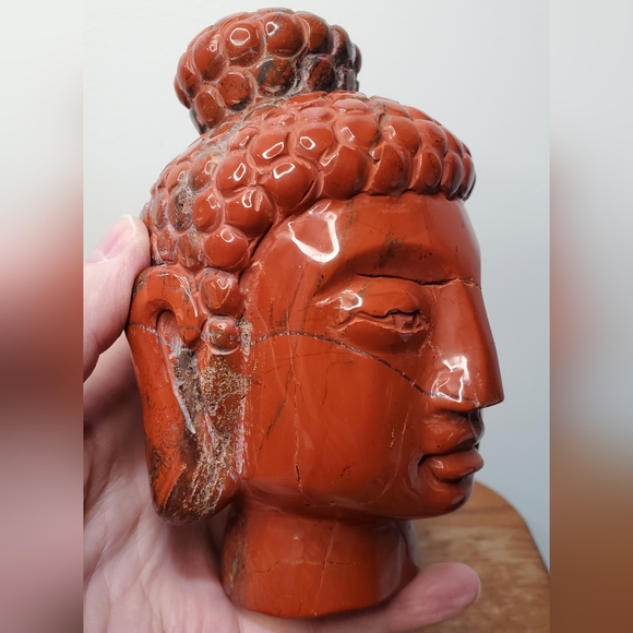 3.3 lbs Red Jasper Crystal Buddha Head, 6 inches - Picture 9 of 15